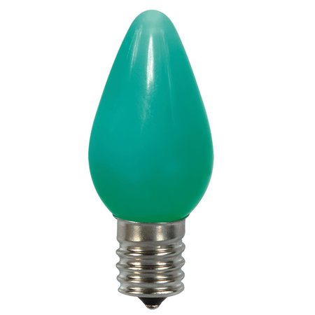 VICKERMAN 0.96 watt 130V C7 Ceramic LED Green Bulb with Nickel Base 25 per Bag XLEDSC74-25